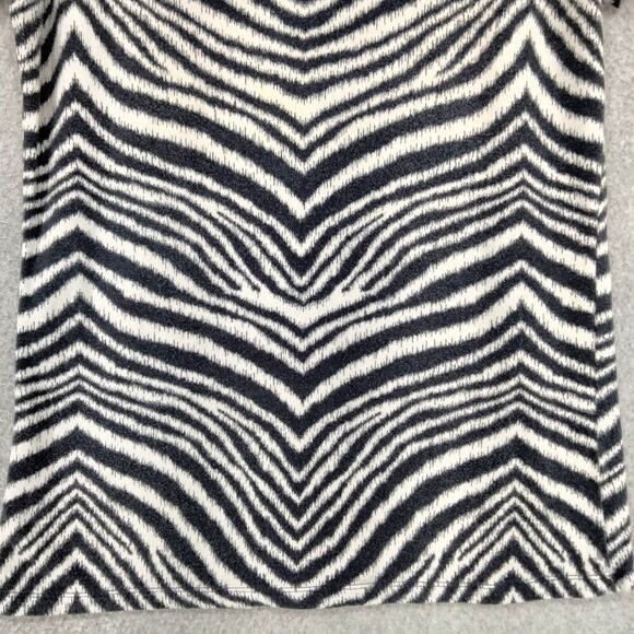 Michael Michael Kors Top Blouse Women Size Small Short Sleeve Zebra Logo Striped - Picture 10 of 11